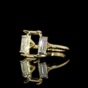 0.69 Cts 14k Yellow Gold Shape 3 Stones Ring - Image 2