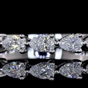 0.83 Cts 14k White Gold Pear Shape Half Eternity Eternity Band - Image 3