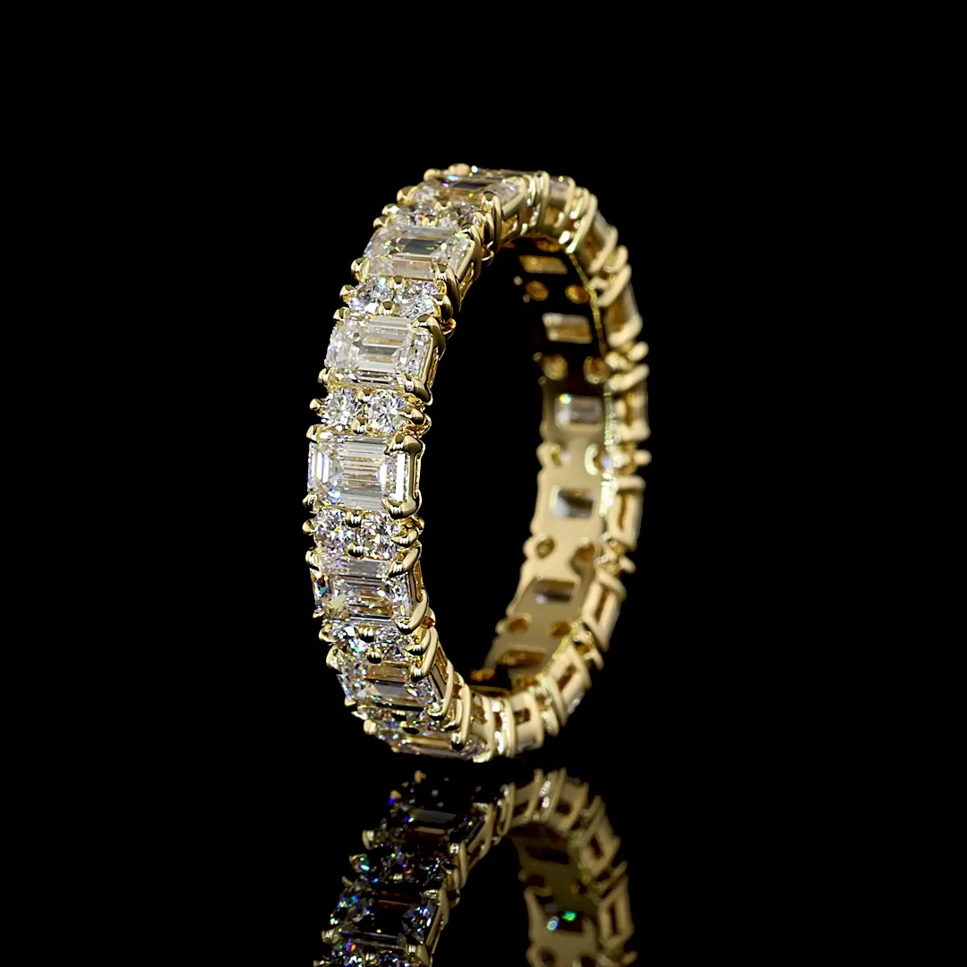 2.57 Cts 14k Yellow Gold Mix Shape Eternity Band Eternity Band - Image 4