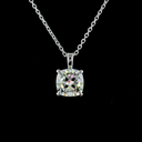 1.54 Cts 14k White Gold Square Cushion Brilliant Shape Solitaire Pendant - Image 3