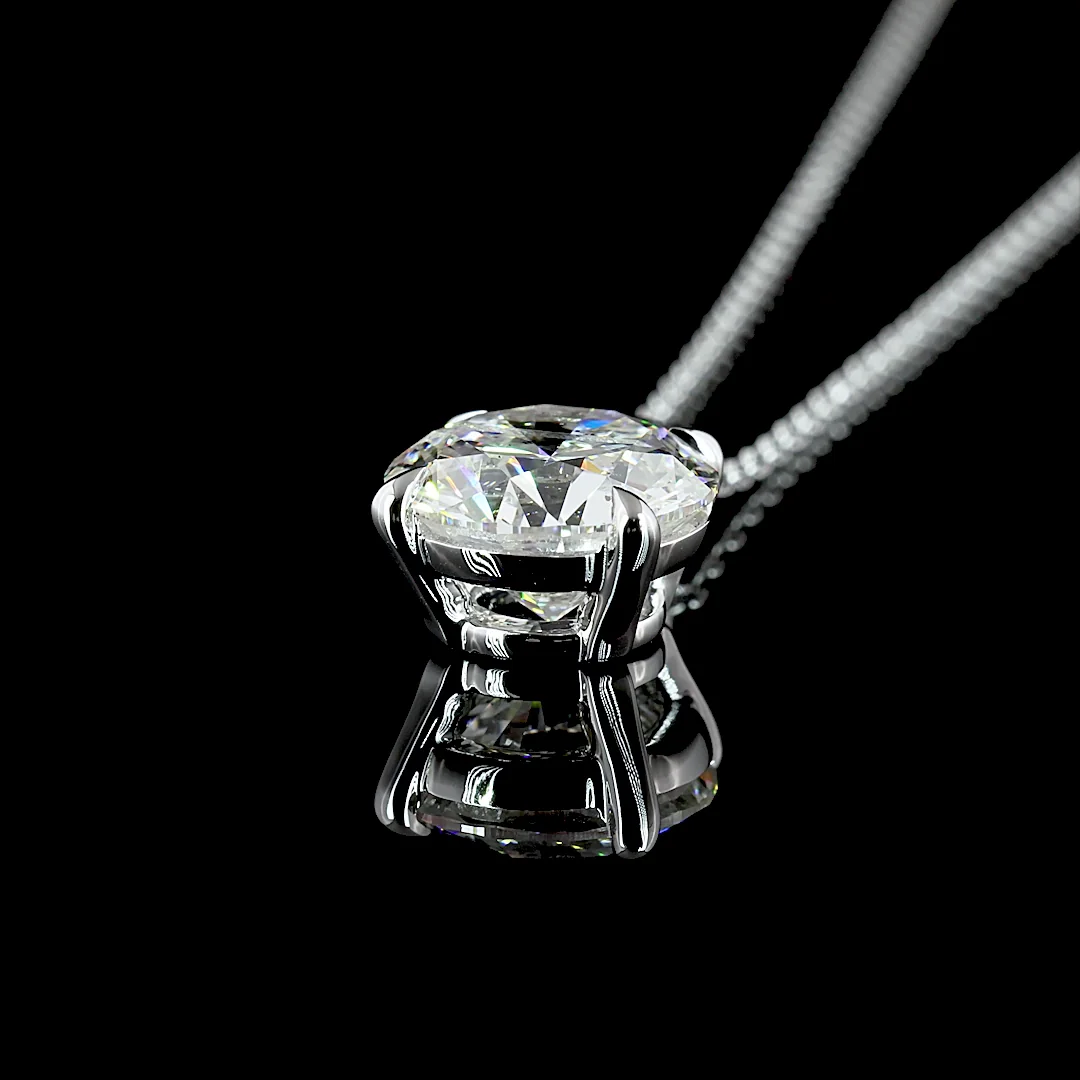 2.67 Cts 14k White Gold Round Shape Solitaire Pendant - Image 4