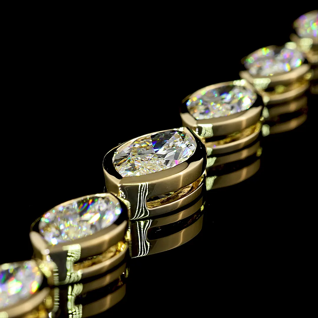 17.58 Cts 14k Yellow Gold Marquise Shape Riviera Necklace - Image 4