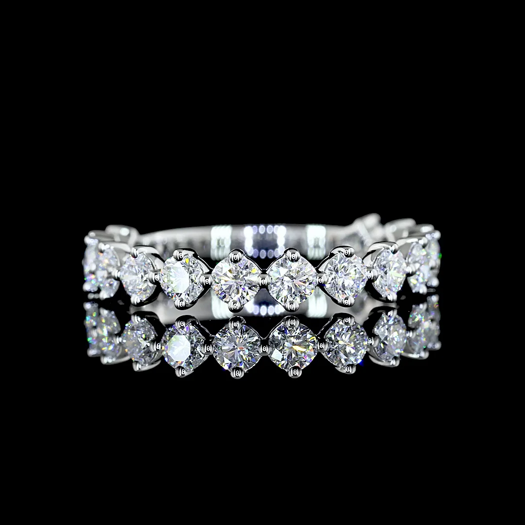 1.2 Cts Platinum Round Shape 3/4 Band Eternity Band - Video