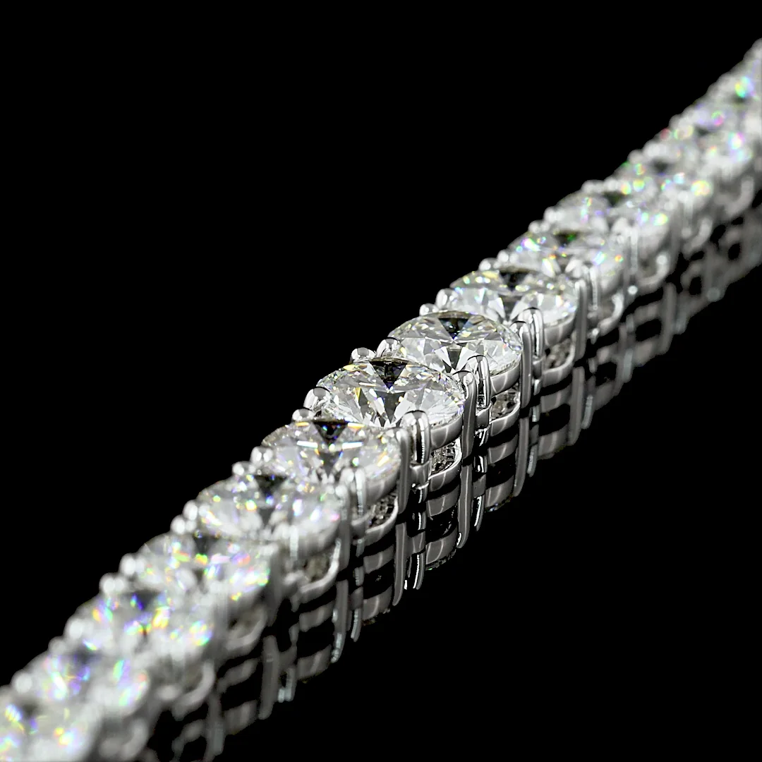 14.26 Cts 14k White Gold Round Shape Riviera Necklace - Image 4