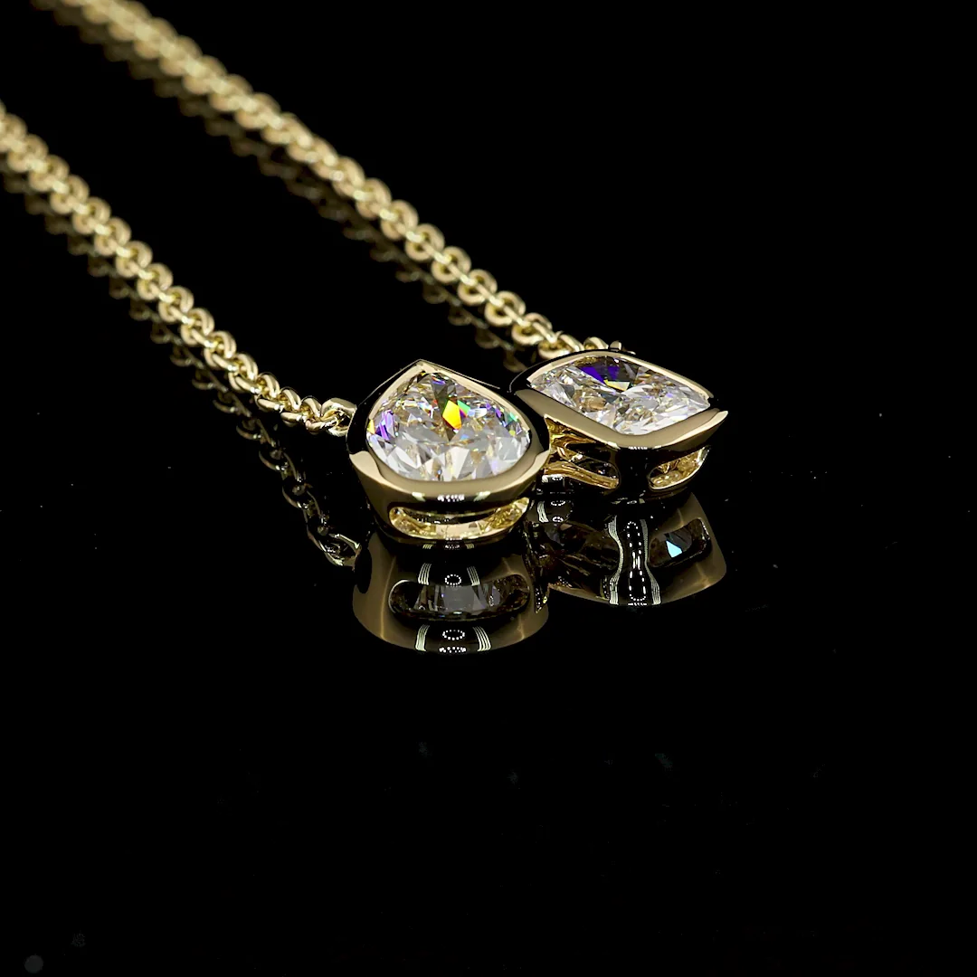 2.51 Cts 14k Yellow Gold Mix Shape Pendant Pendant - Image 2