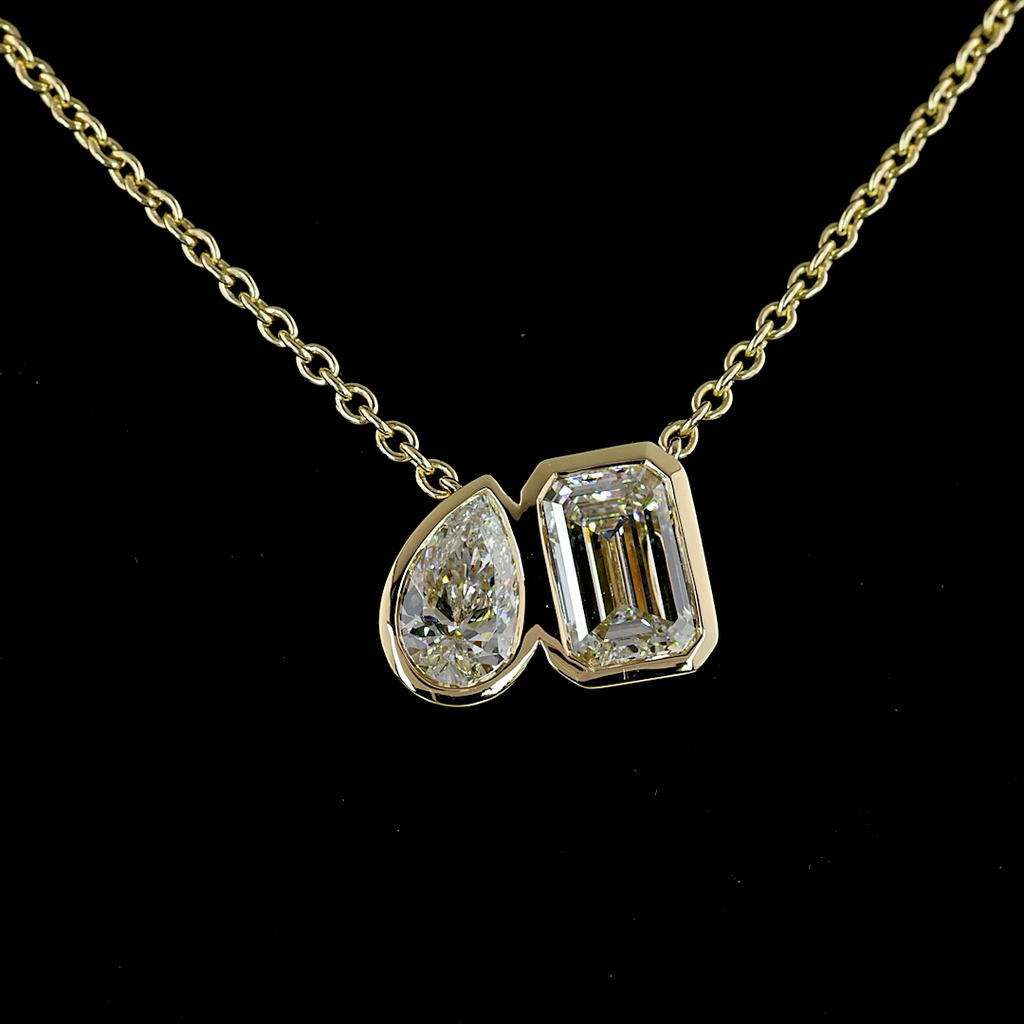 3.08 Cts 14k Yellow Gold Mix Shape Pendant Pendant - Image 3
