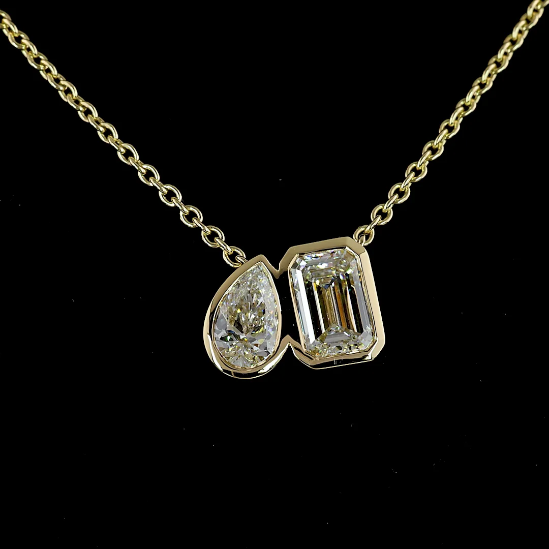 3.08 Cts 14k Yellow Gold Mix Shape Pendant Pendant - Image 3