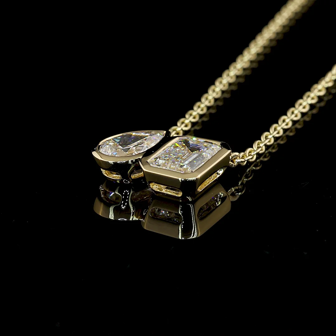 3.08 Cts 14k Yellow Gold Mix Shape Pendant Pendant - Image 4