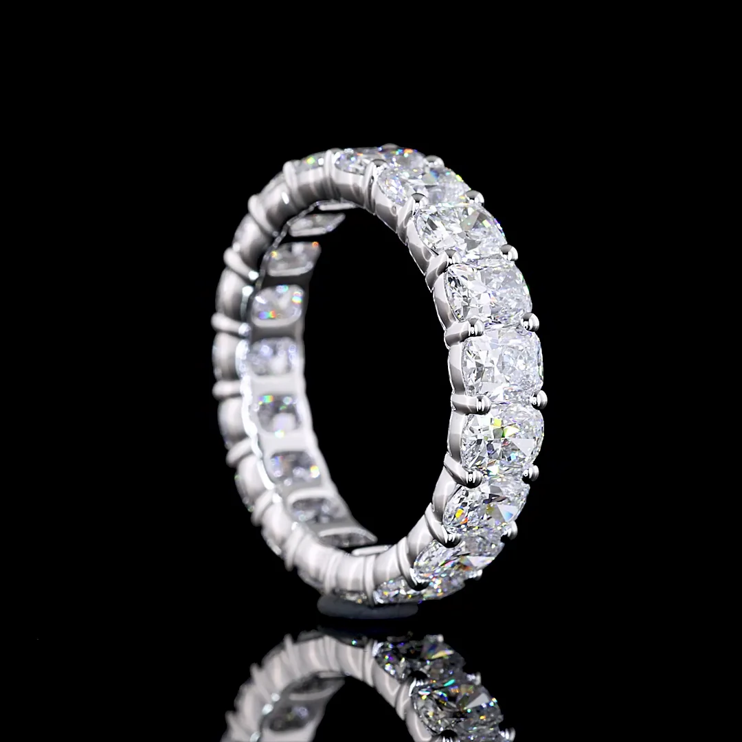 3.72 Cts 14k White Gold Cushion Brilliant Shape Eternity Band Eternity Band - Image 2