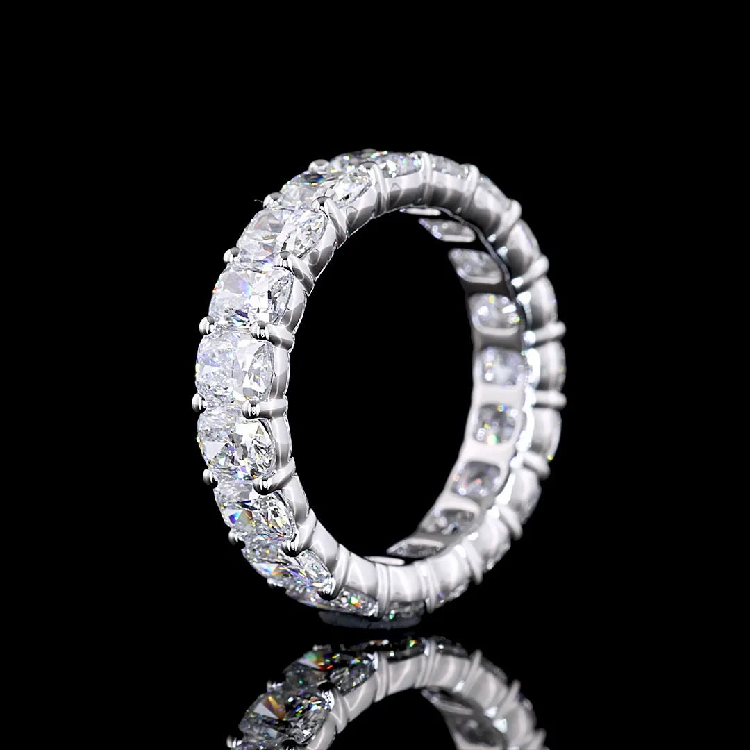 3.72 Cts 14k White Gold Cushion Brilliant Shape Eternity Band Eternity Band - Image 4