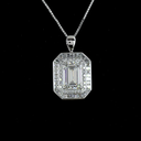 6.57 Cts 9k White Gold - 14k White Gold Mix Shape Double Halo Pendant - Image 3