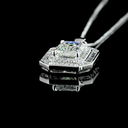 6.57 Cts 9k White Gold - 14k White Gold Mix Shape Double Halo Pendant - Image 4