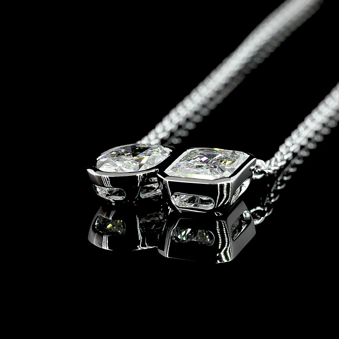 2.26 Cts 14k White Gold Mix Shape Pendant Pendant - Image 4