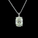 3 Cts 14k White Gold Cushion Brilliant Shape Solitaire Pendant - Image 3