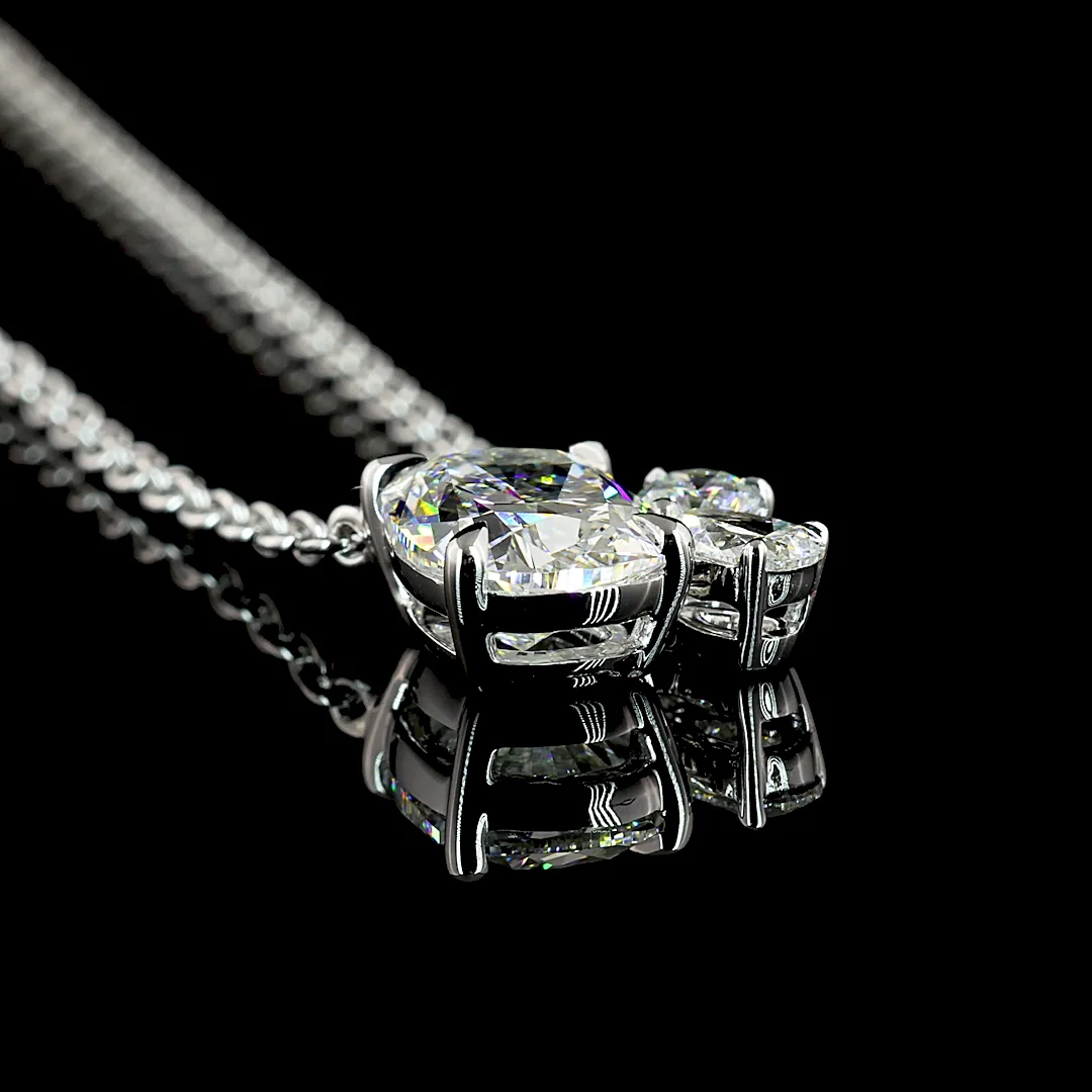 2.18 Cts 14k White Gold Mix Shape Pendant Pendant - Image 2