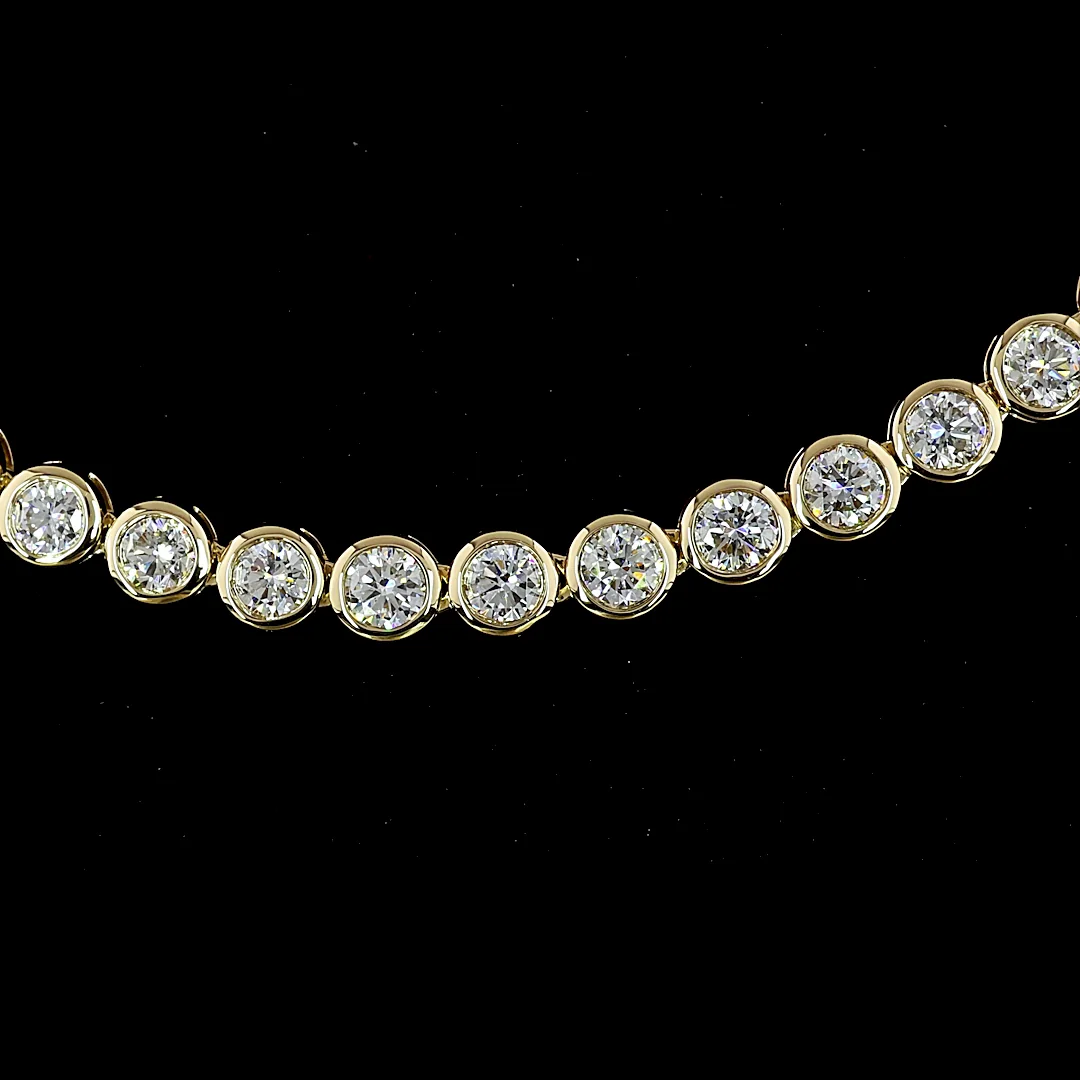 6.63 Cts 14k Yellow Gold Round Shape Tennis Necklace - Image 3