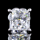 0 Cts 14k White Gold Princess Shape Studs Earring - Image 2