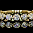0.88 Cts 14k Yellow Gold Round Shape 3/4 Band Eternity Band - Image 3
