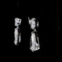 5.1 Cts 14k White Gold Pear Shape Hanging Earring - Image 2