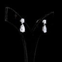 5.1 Cts 14k White Gold Pear Shape Hanging Earring - Image 4