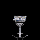 1.58 Cts 14k White Gold Princess Shape Studs Earring - Image 2