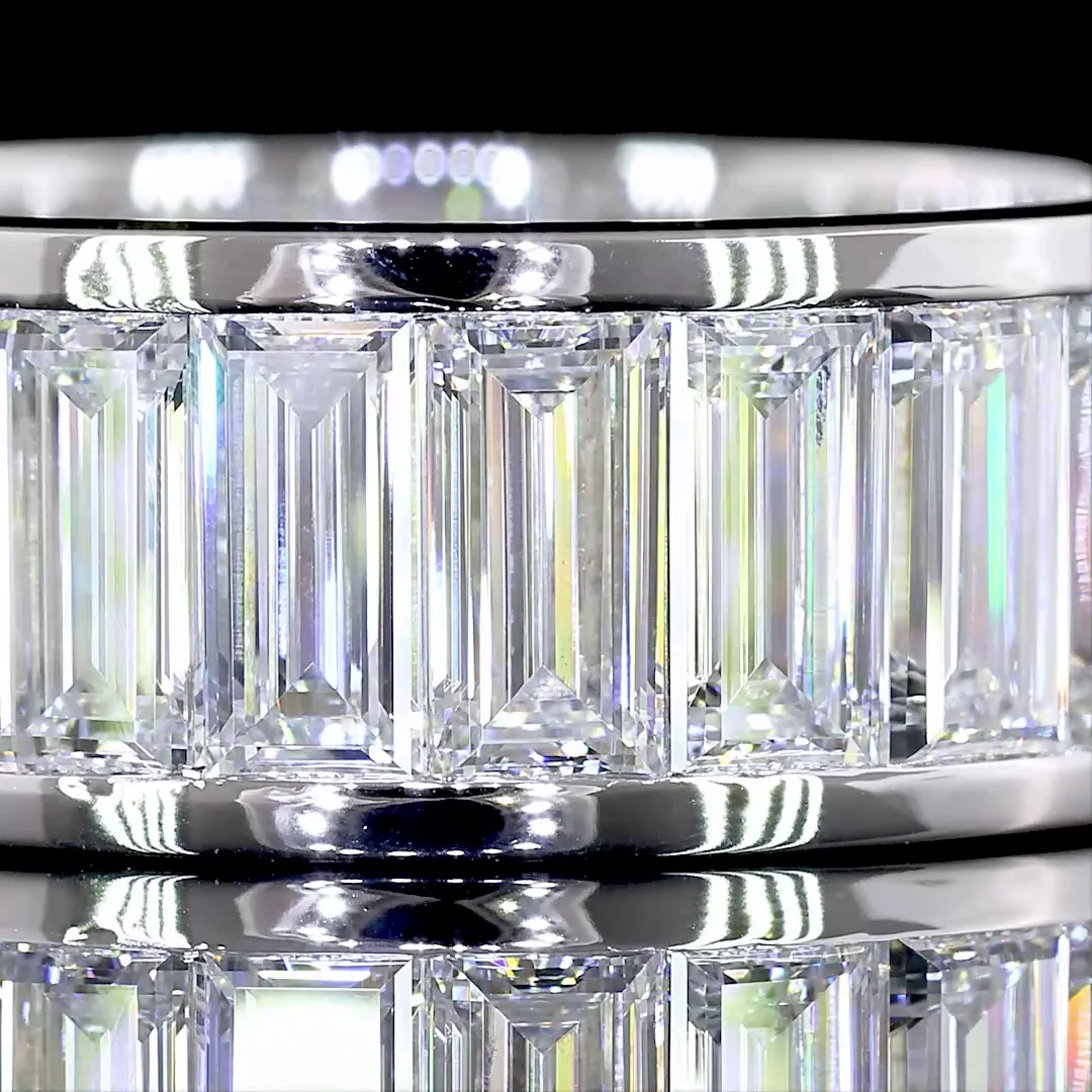 6.09 Cts 14k White Gold Baguette Shape Eternity Band Eternity Band - Image 3