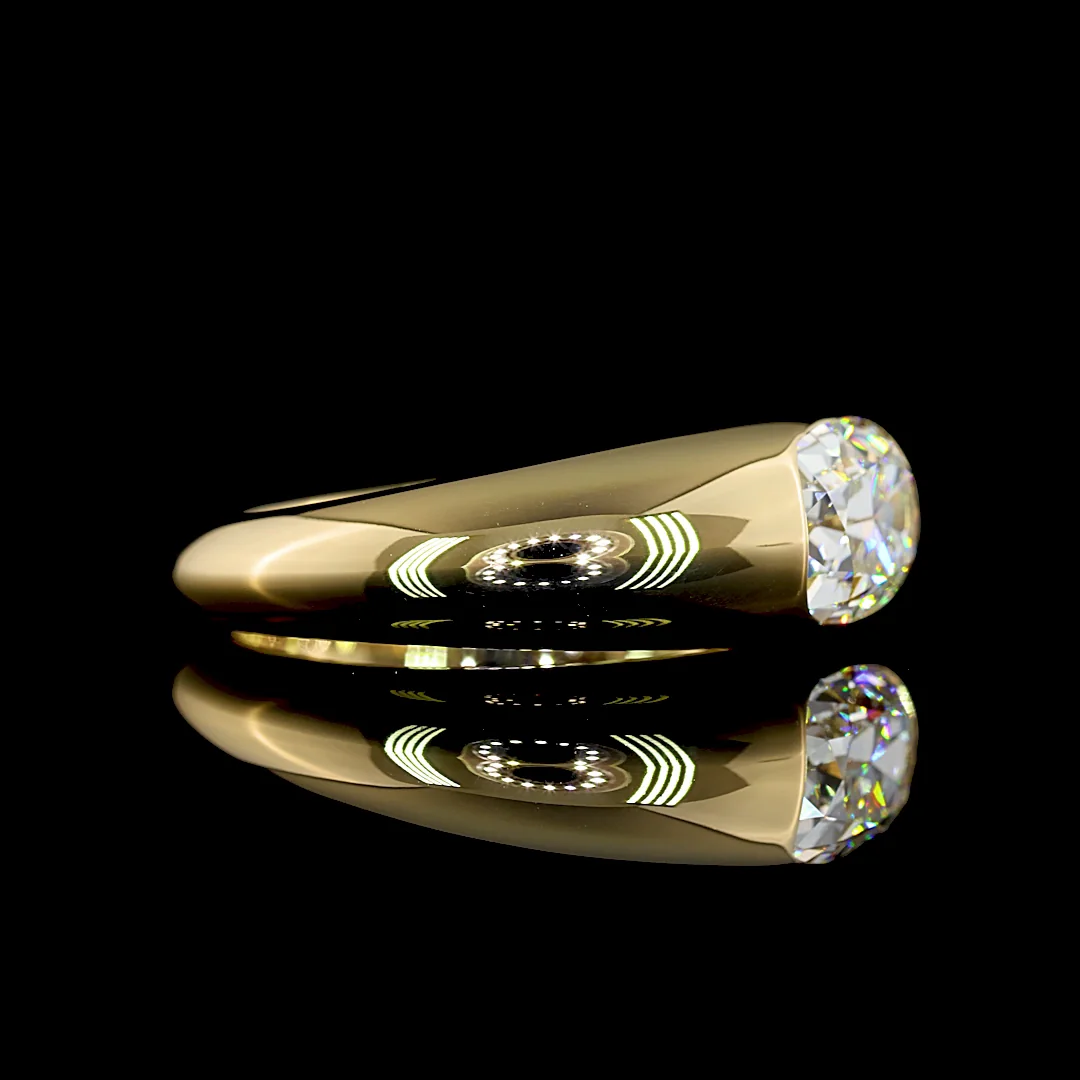 1.31 Cts 14k Yellow Gold Antique Cushion Shape Solitaire Ring - Image 4