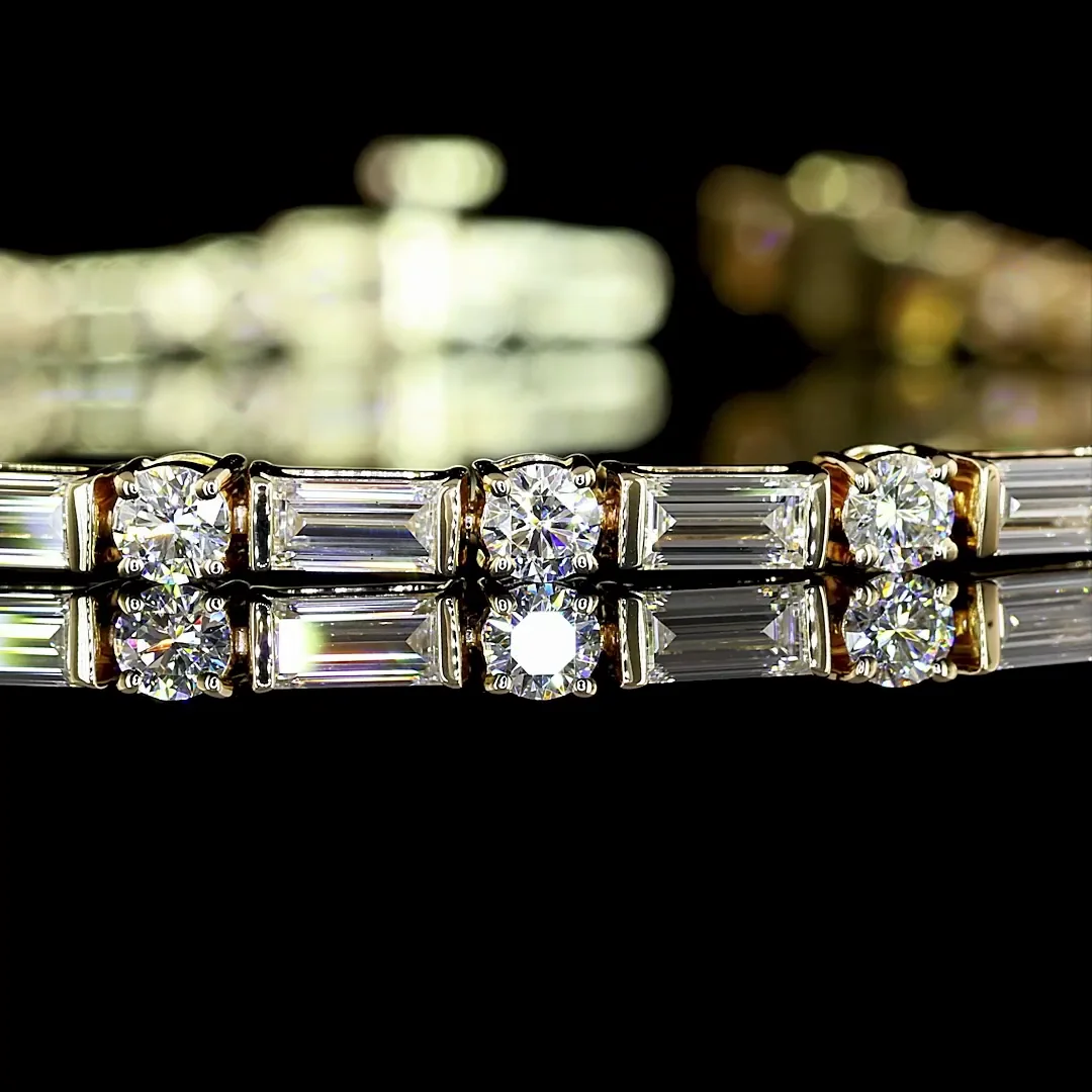 4.03 Cts 14k Yellow Gold Mix Shape Tennis Bracelet - Image 2