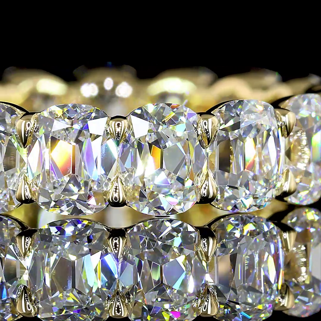 5.7 Cts 14k Yellow Gold Antique Cushion Shape Eternity Band Eternity Band - Image 3