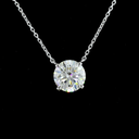 2.02 Cts 14k White Gold Round Shape Solitaire Pendant - Image 3