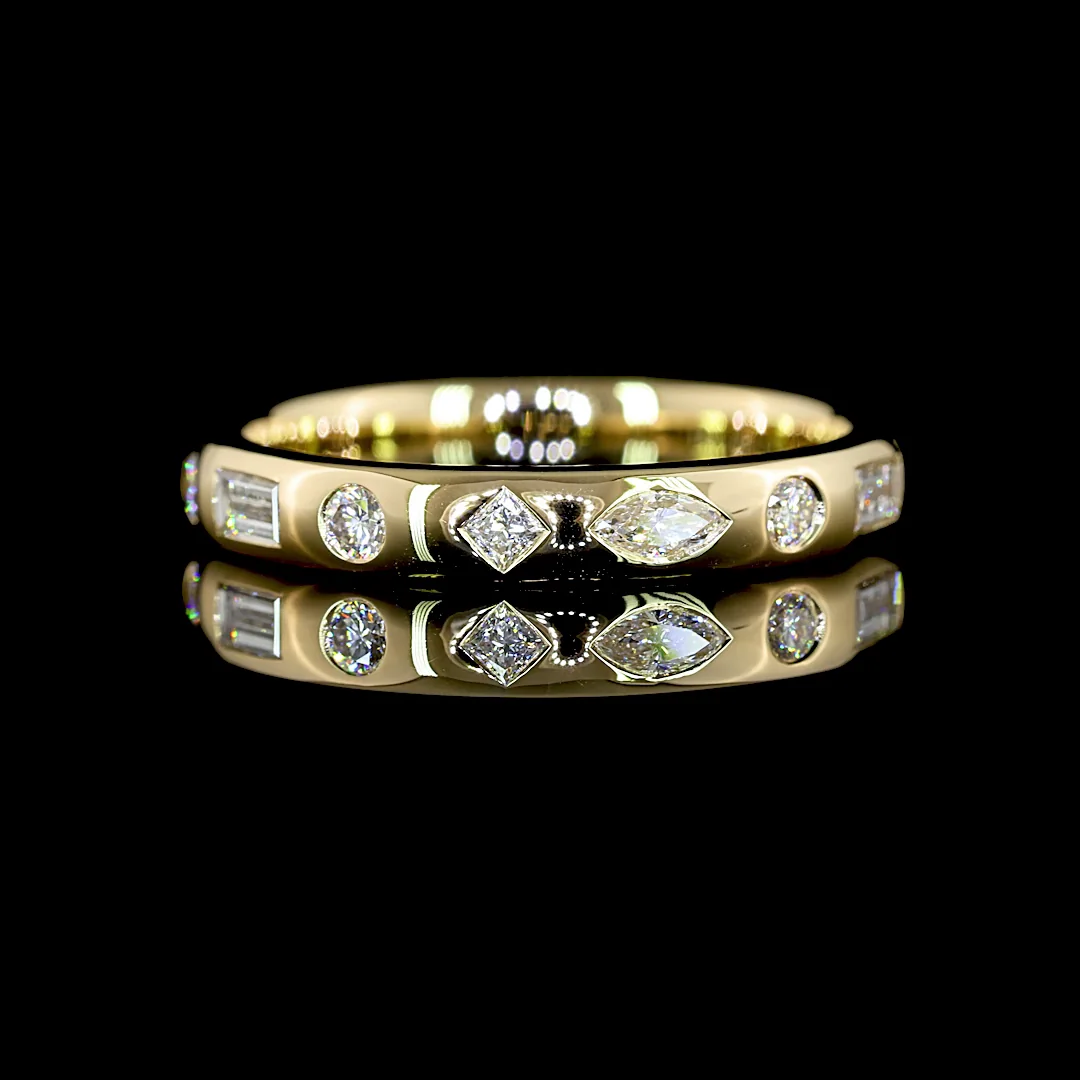 0.62 Cts 14k Yellow Gold Mix Shape Eternity Band Eternity Band - Video