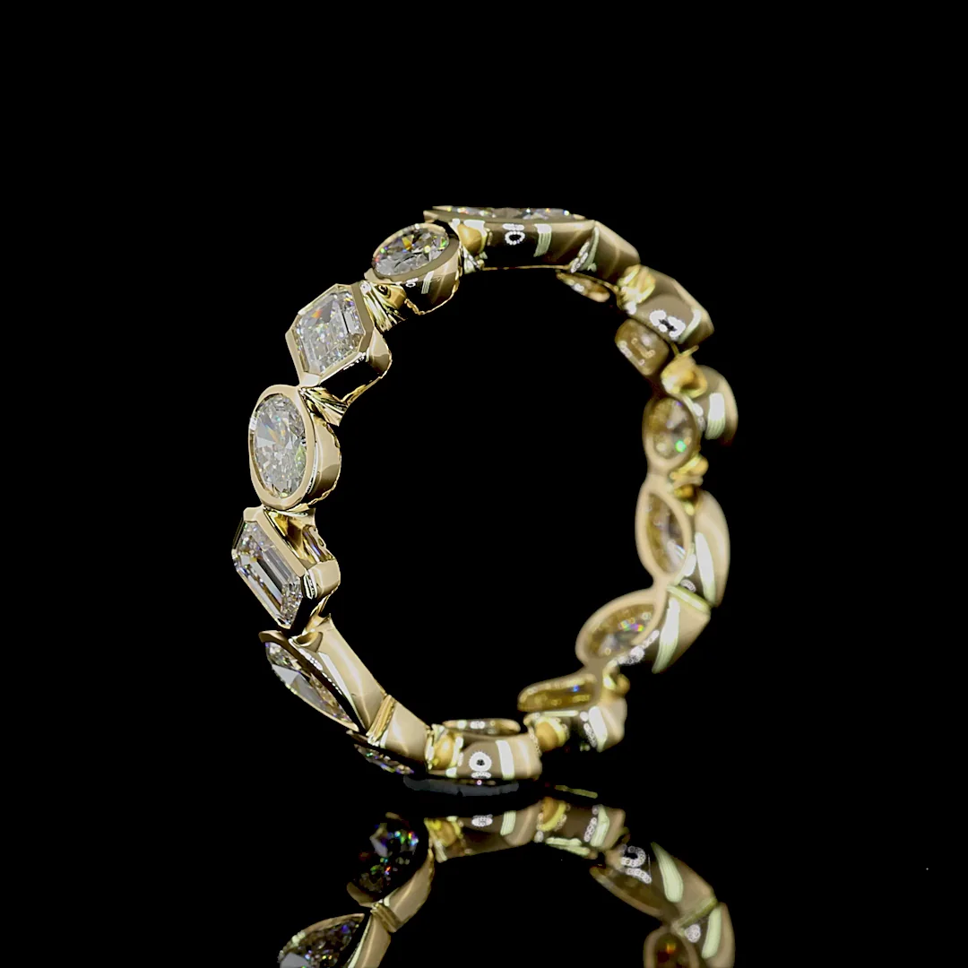 2.11 Cts 14k Yellow Gold Mix Shape Eternity Band Eternity Band - Image 4