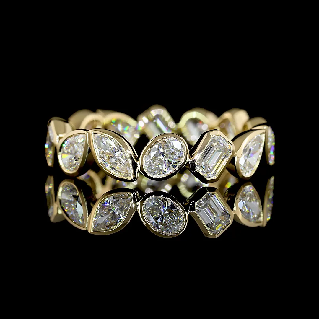 2.11 Cts 14k Yellow Gold Mix Shape Eternity Band Eternity Band - Video