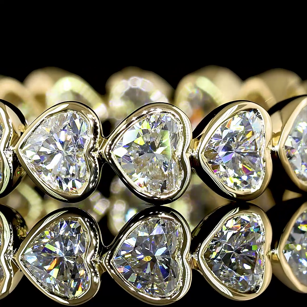 2.53 Cts 14k Yellow Gold Heart Shape Eternity Band Eternity Band - Image 3