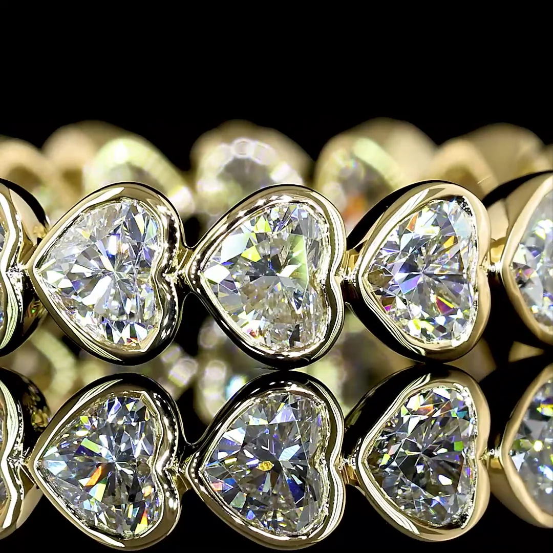 2.53 Cts 14k Yellow Gold Heart Shape Eternity Band Eternity Band - Image 3