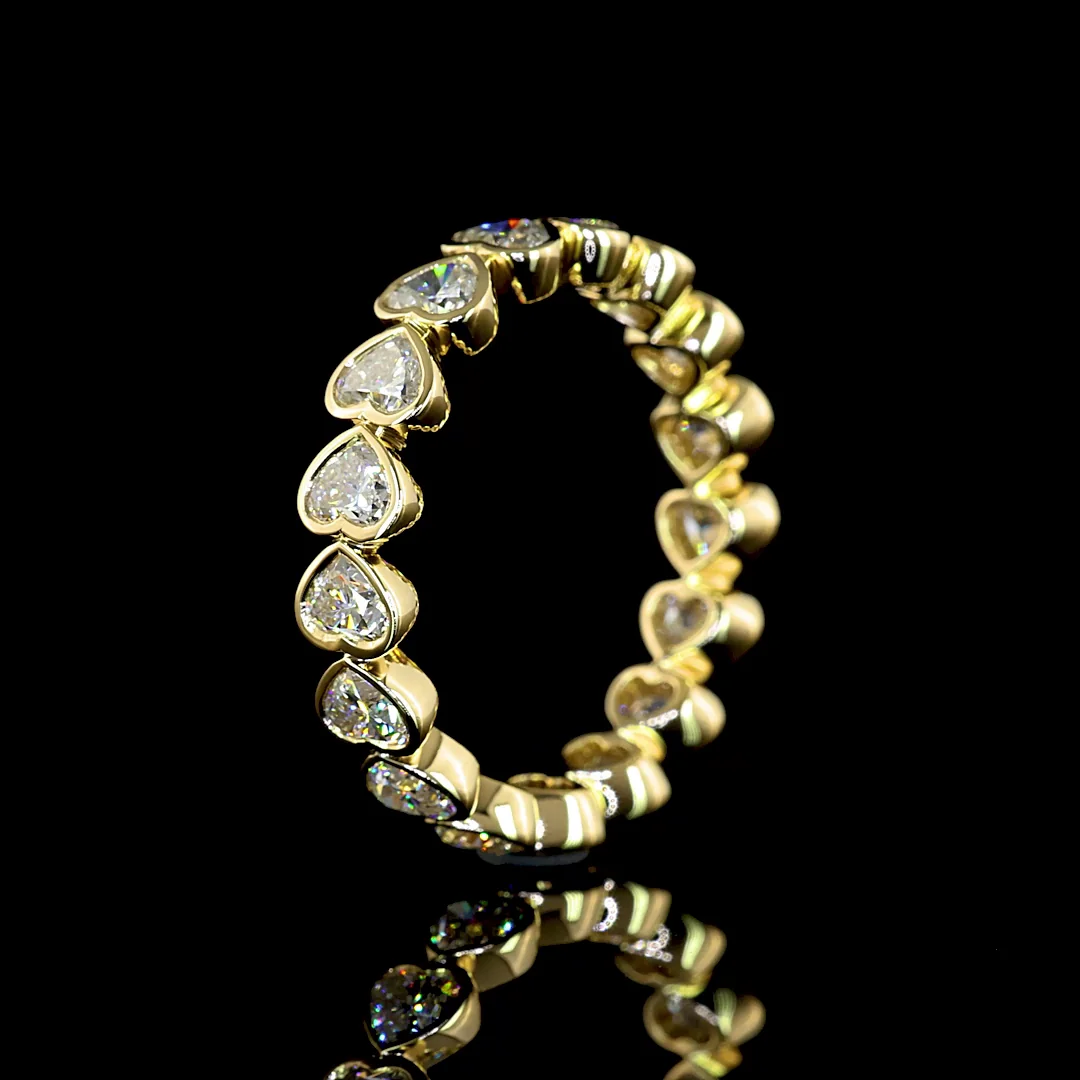 2.53 Cts 14k Yellow Gold Heart Shape Eternity Band Eternity Band - Image 4