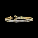 3.75 Cts 14k Yellow Gold Round Shape Station Line Tennis Bracelet - Video