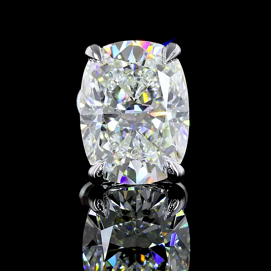 4.23 Cts 14k White Gold Cushion Brilliant Shape Studs Earring - Image 2