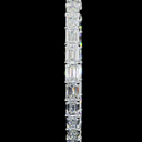 12.79 Cts 14k White Gold Emerald Shape Hoops Earring - Image 2