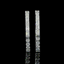 12.79 Cts 14k White Gold Emerald Shape Hoops Earring - Image 3