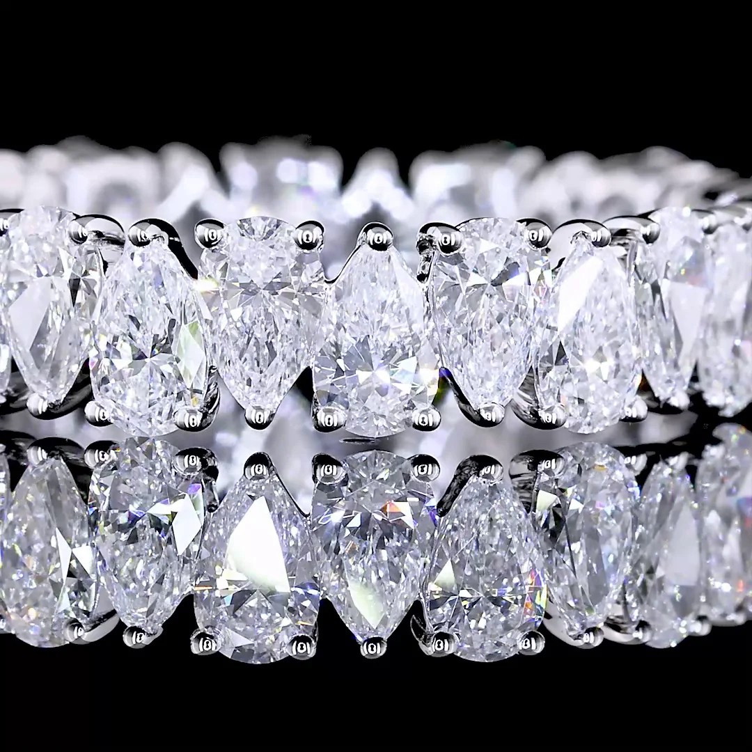 2.62 Cts 14k White Gold Pear Shape Eternity Band Eternity Band - Image 3