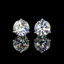 2.86 Cts 14k White Gold Round Shape Martini Earring - Image 3