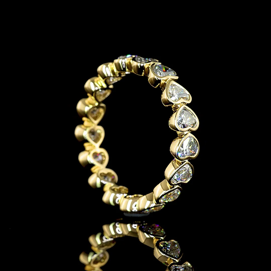 2.44 Cts 14k Yellow Gold Heart Shape Eternity Band Eternity Band - Image 2