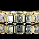 1.5 Cts 14k Yellow Gold Emerald Shape 3/4 Band Eternity Band - Image 3
