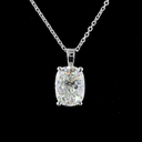 1.6 Cts 14k White Gold Cushion Brilliant Shape Solitaire Pendant - Image 3