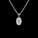 1 Cts 14k White Gold Oval Shape Solitaire Pendant - Image 3