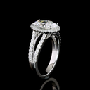 2.64 Cts Platinum Oval Shape Split Shank Ring - Image 4