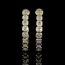 4.99 Cts 14k Yellow Gold Asscher Shape C Hoops Earring - Image 3