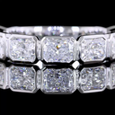 2.37 Cts 14k White Gold Radiant Shape 3/4 Band Eternity Band - Image 3