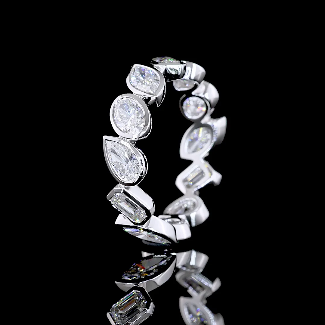 2.71 Cts 14k White Gold Mix Shape Eternity Band Eternity Band - Image 4